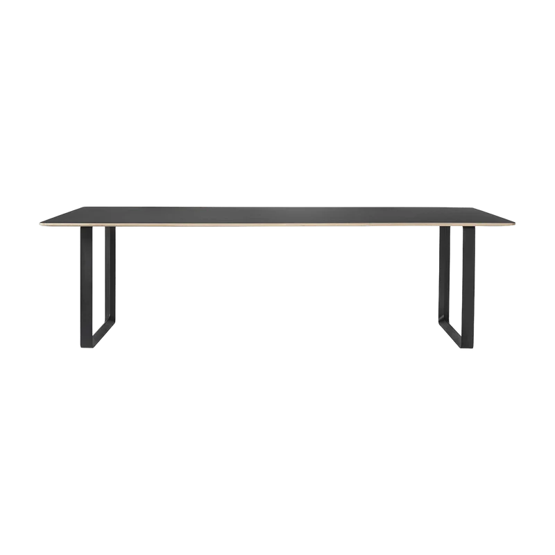 Table noire piétement noir 255 cm 70-70 - Muuto