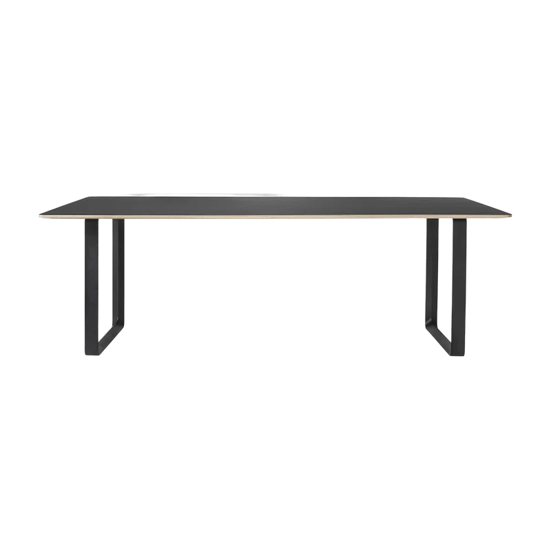 Table noire piétement noir 225 cm 70-70 - Muuto