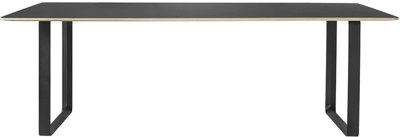 Table noire piétement noir 225 cm 70-70 - Muuto