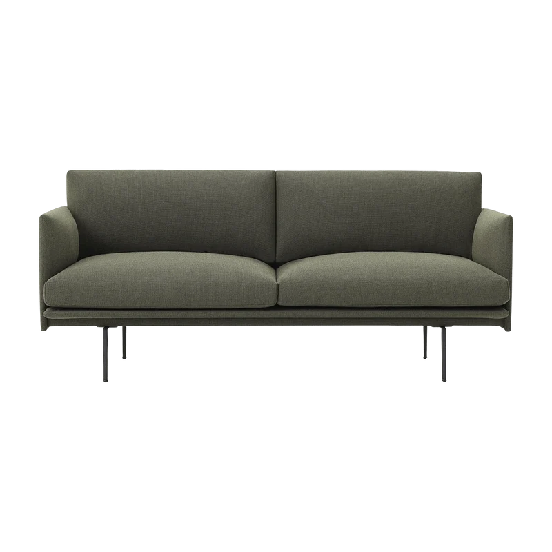 Canapé 2 places vert kaki Outline - Muuto