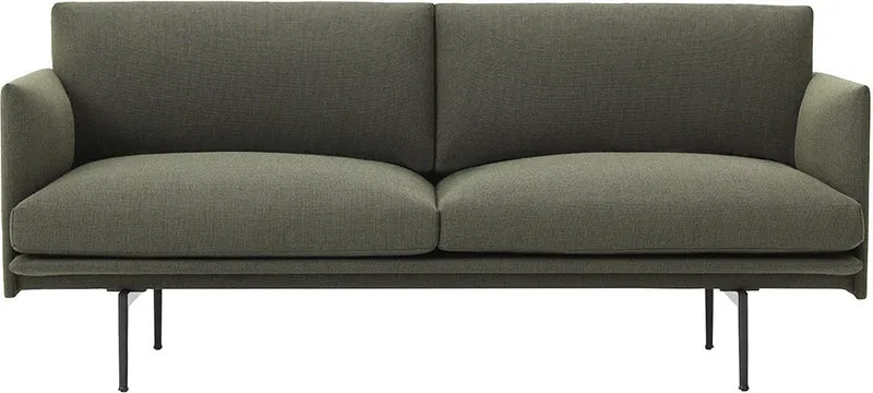 Canapé 2 places vert kaki Outline - Muuto