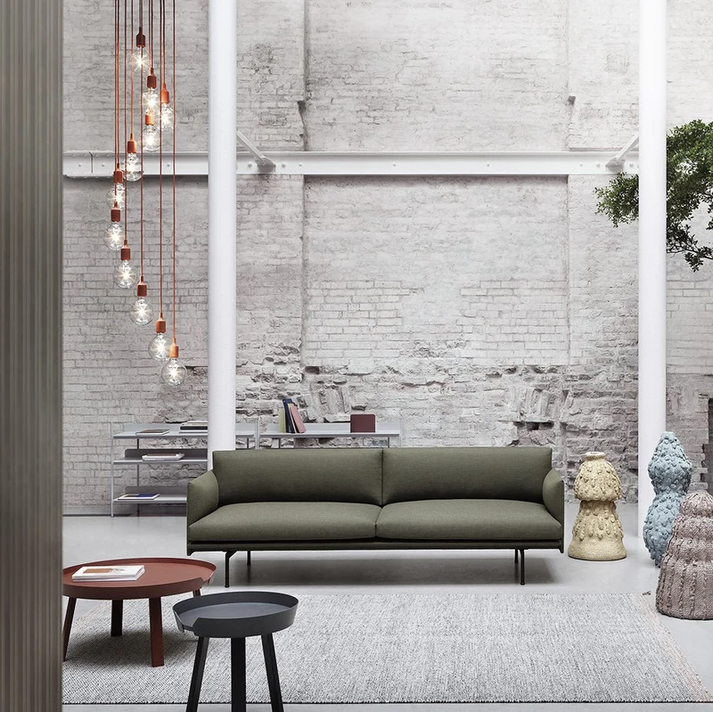 Canapé 2 places vert kaki Outline - Muuto