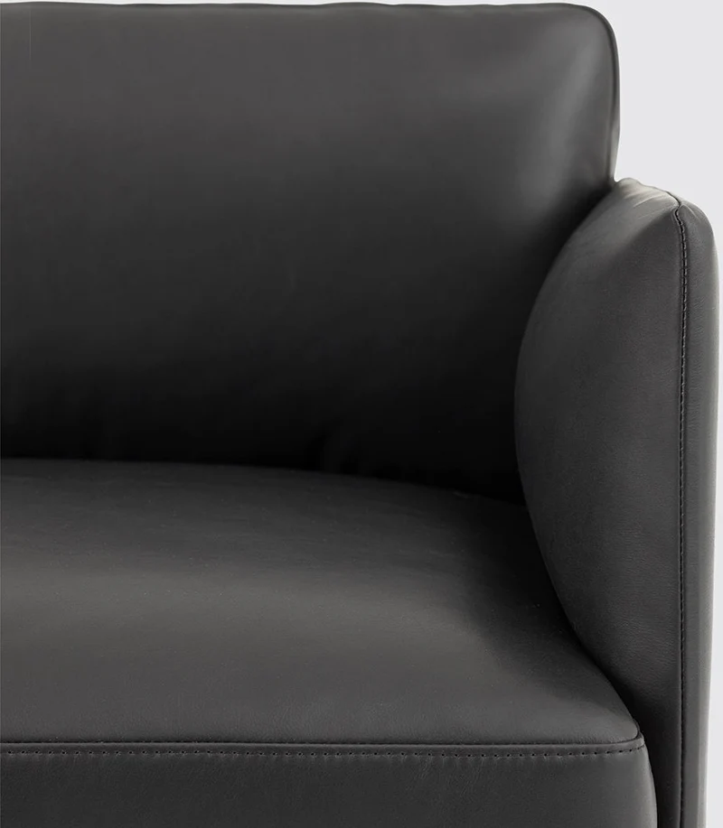 Canapé 2 places en cuir noir Outline - Muuto