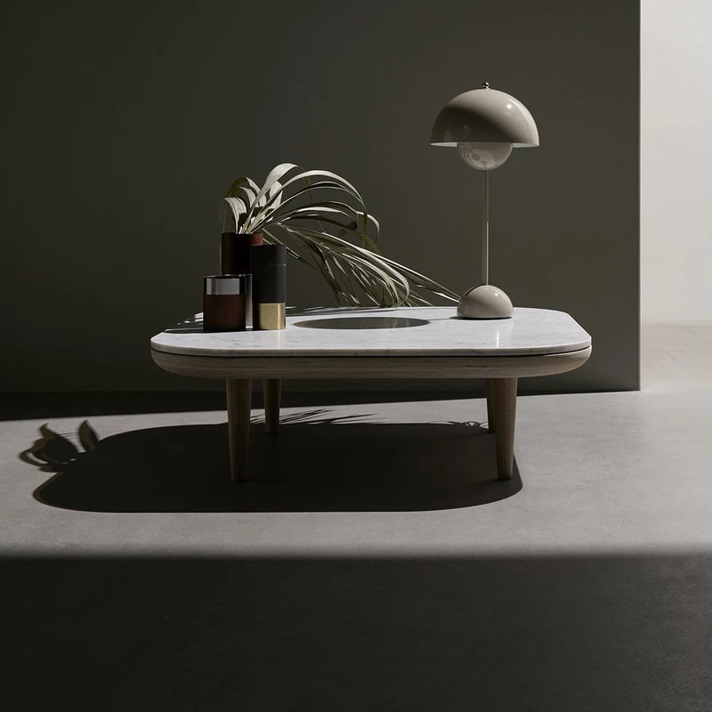 Table basse en marbre blanc Fly SC11 - &tradition