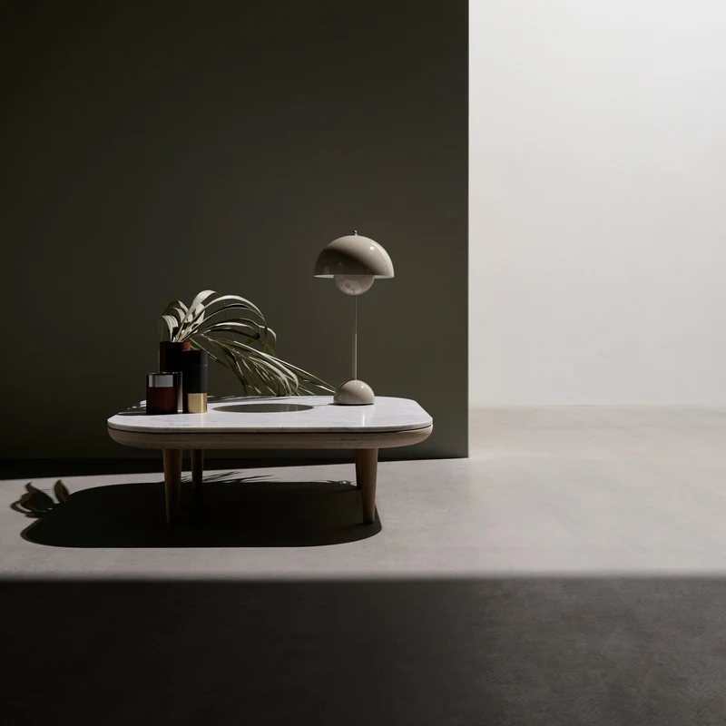 Table basse en marbre blanc Fly SC4 - &tradition