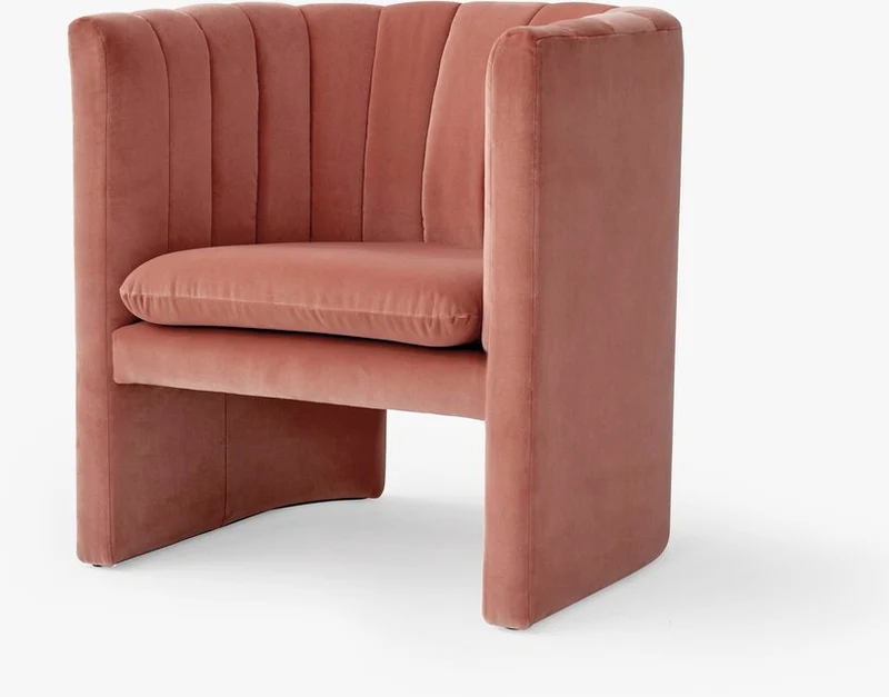 Fauteuil en velours rose Loafer - &tradition