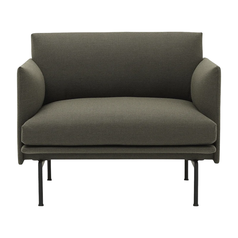 Fauteuil vert kaki Outline - Muuto