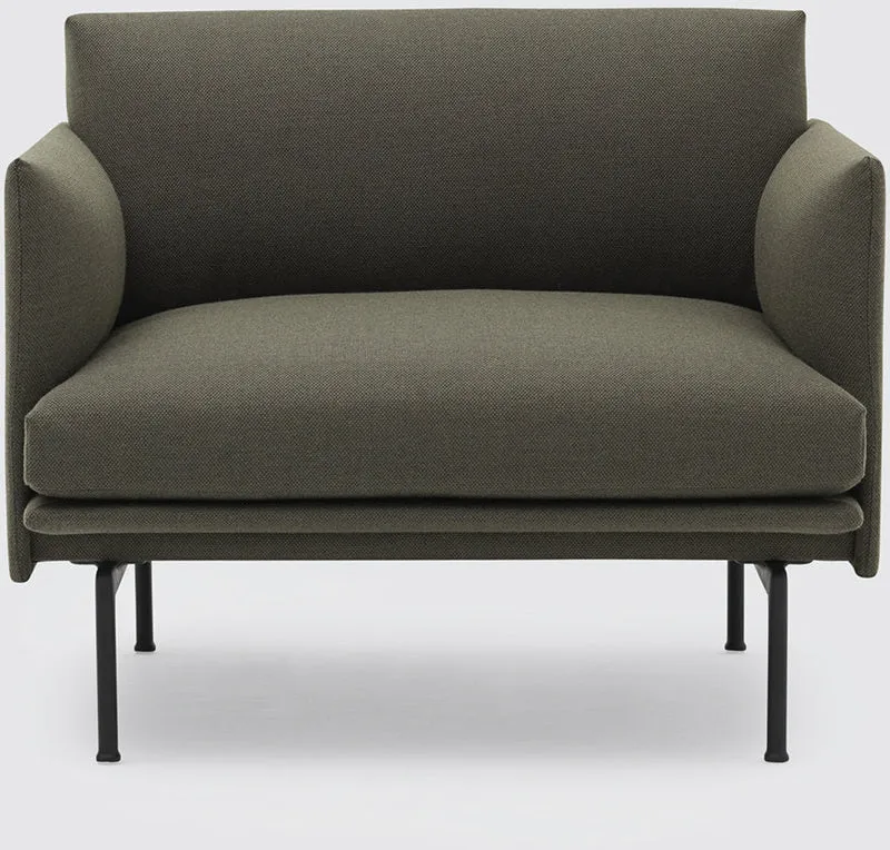 Fauteuil vert kaki Outline - Muuto