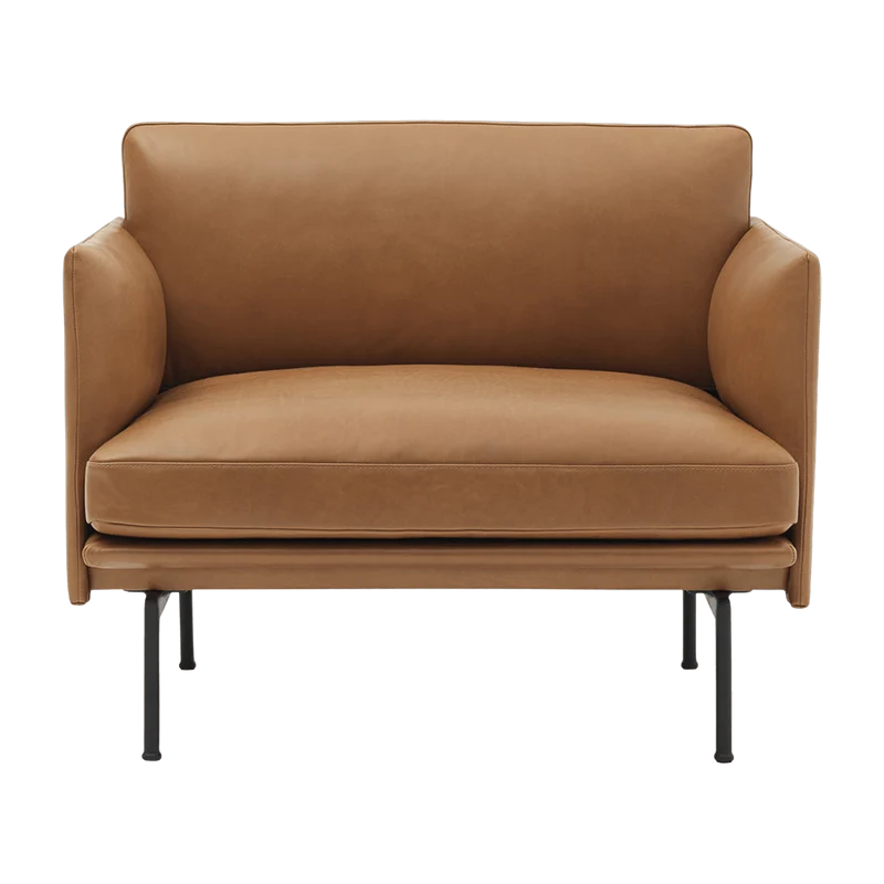 Fauteuil en cuir cognac Outline - Muuto