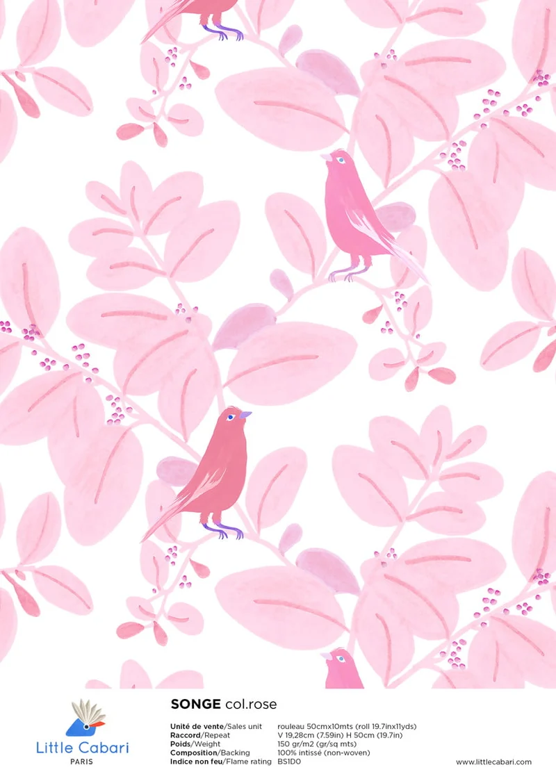 Little Cabari Tapete SONGE Rosa