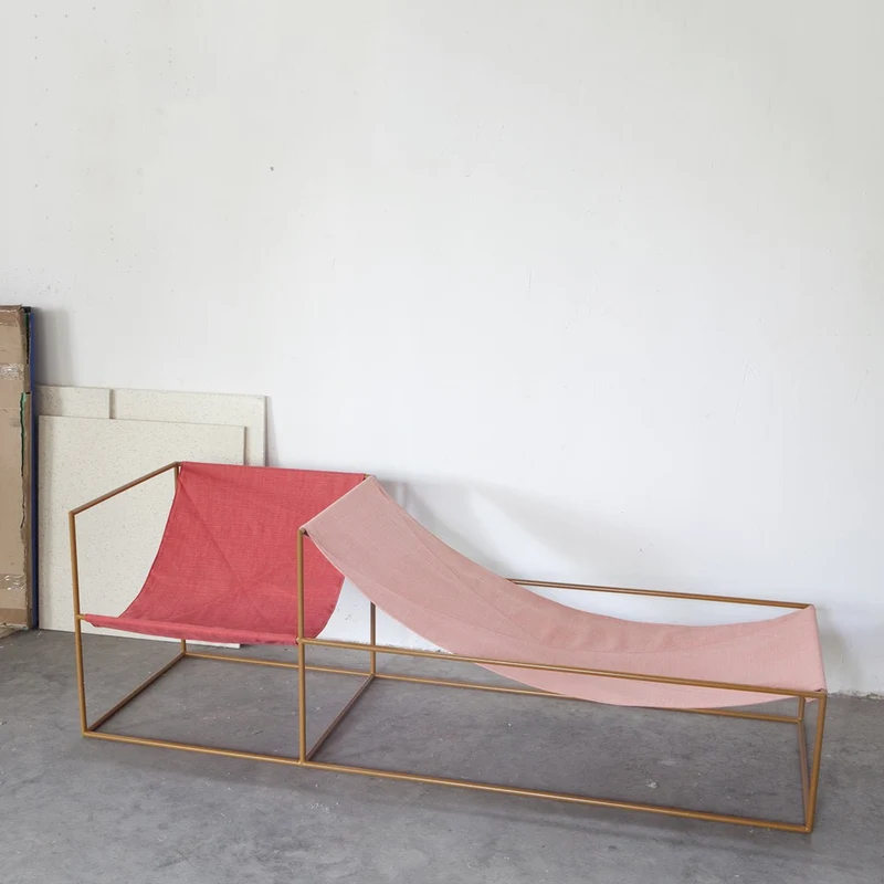 Fauteuil et chaise longue Duo Seat / Rouge / Rose - valerie_objects