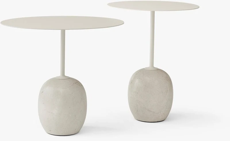 Table d'appoint en marbre blanc Lato LN8 - &tradition
