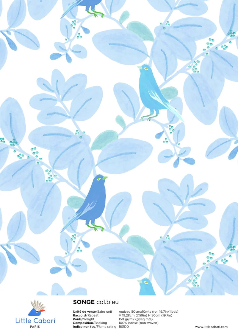 Little Cabari Tapete SONGE Blau