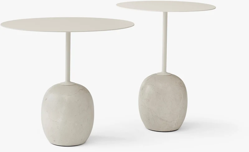 Table d'appoint en marbre blanc Lato LN9 - &tradition