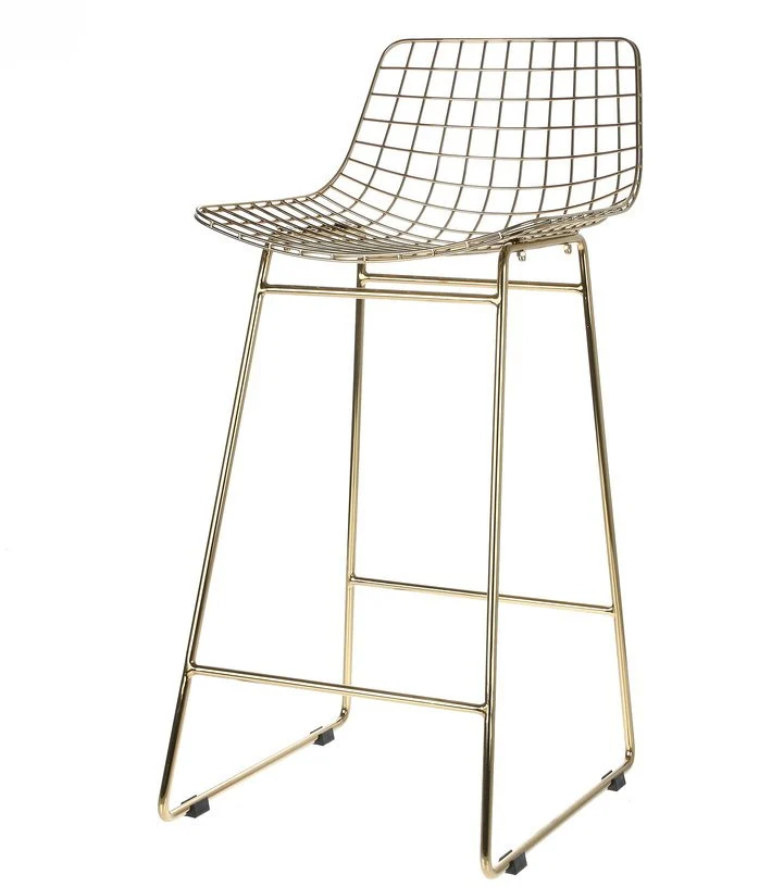 Chaise de bar en métal doré Wire - HKliving