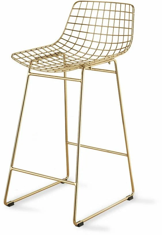 Chaise de bar en métal doré Wire - HKliving