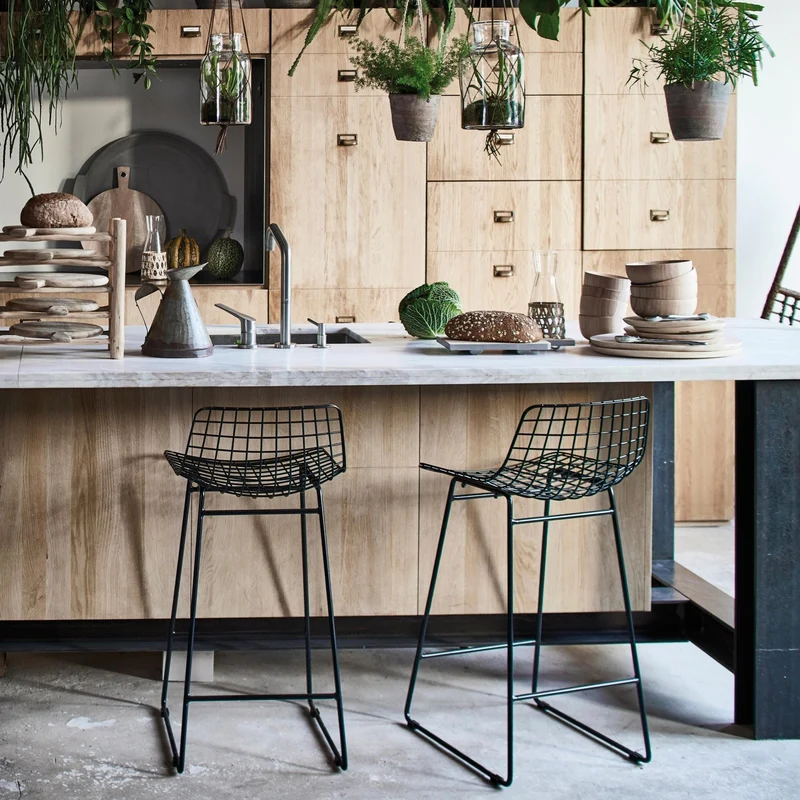 Chaise de bar en métal doré Wire - HKliving
