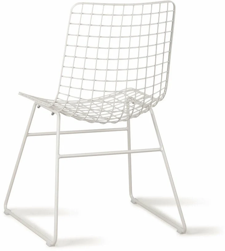 Chaise en métal blanc Wire - HKliving