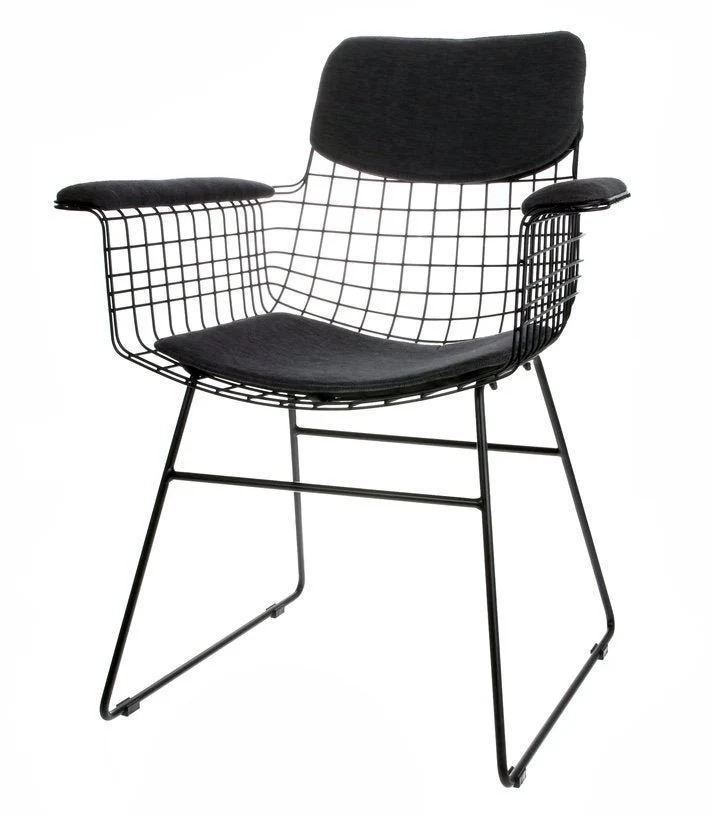 Coussins gris foncé pour chaise avec accoudoirs Wire - HKliving