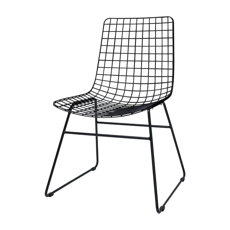 Chaise design en métal noir Wire - HKliving