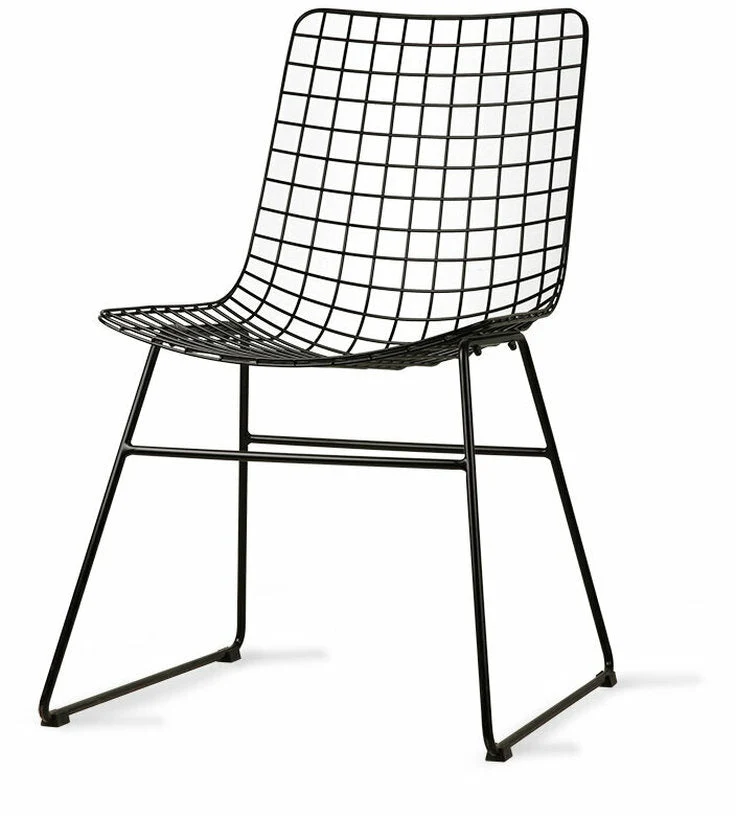 Chaise design en métal noir Wire - HKliving