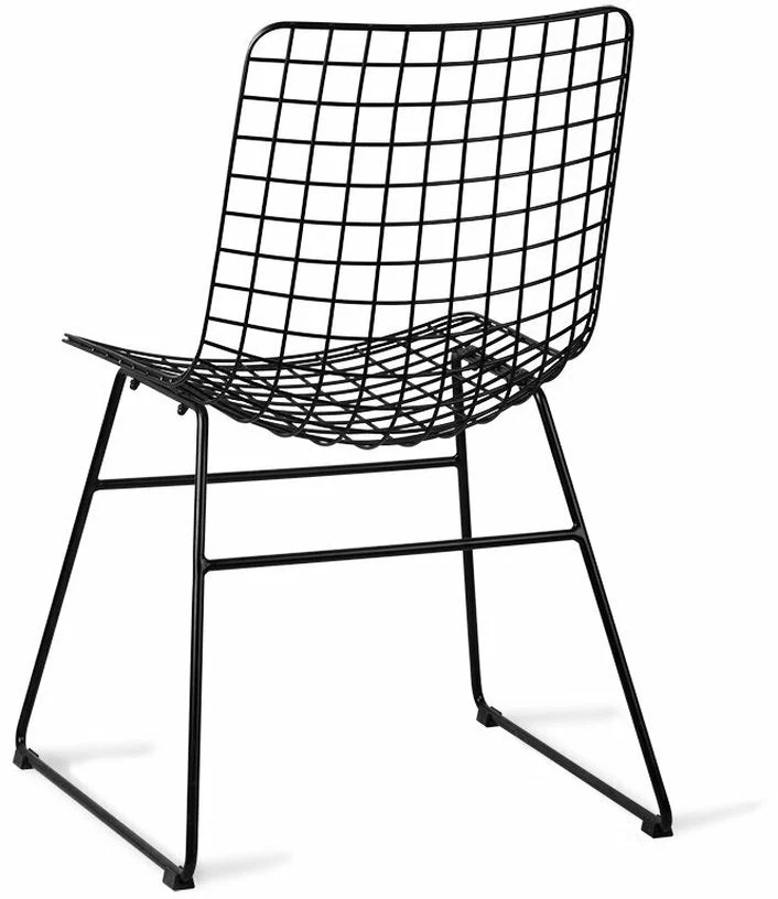 Chaise design en métal noir Wire - HKliving