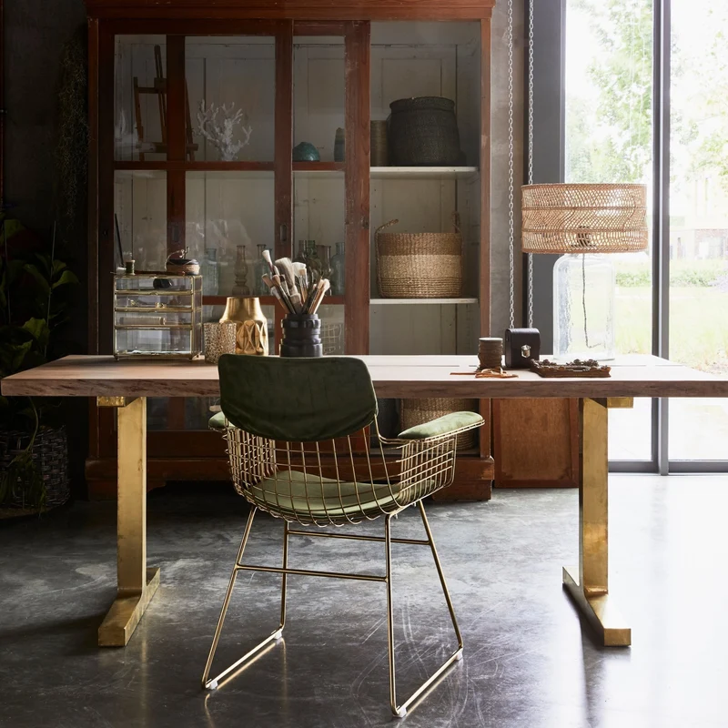 Chaise avec accoudoirs en métal noir Wire - HKliving