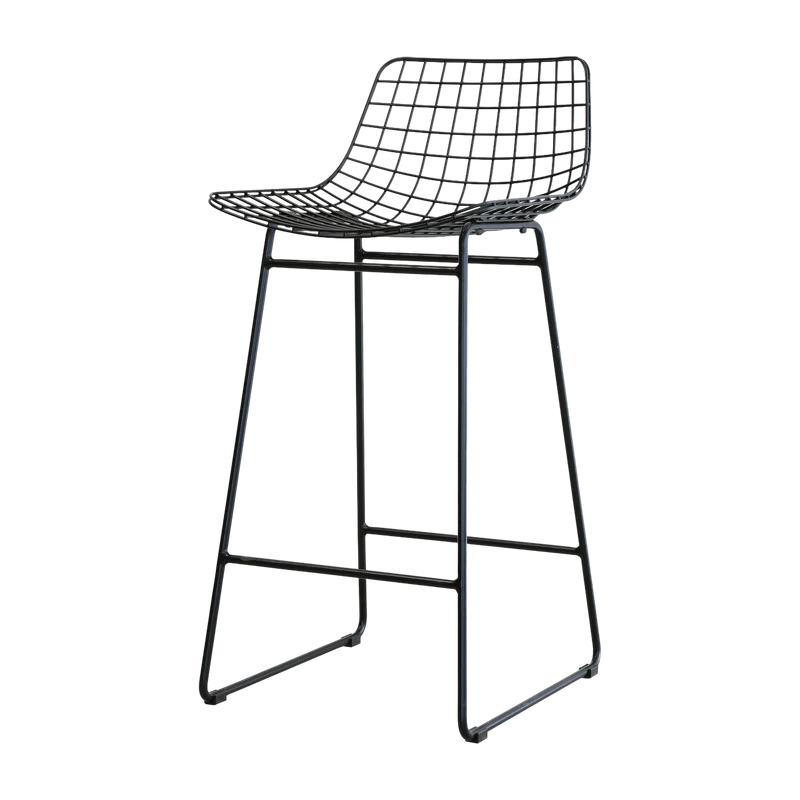 Chaise de bar en métal noir Wire - HKliving