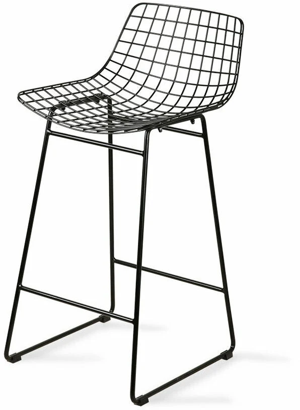 Chaise de bar en métal noir Wire - HKliving
