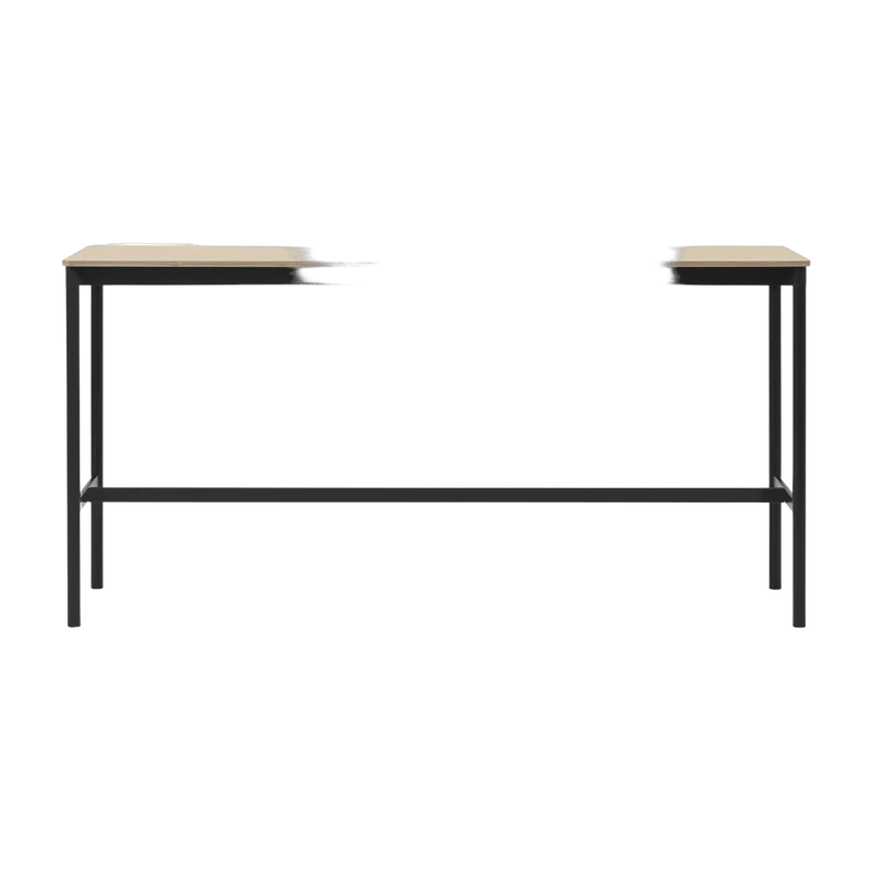 Table haute en chêne contreplaqué et piétement noir 50 x 190 x 95 cm Base - Muuto