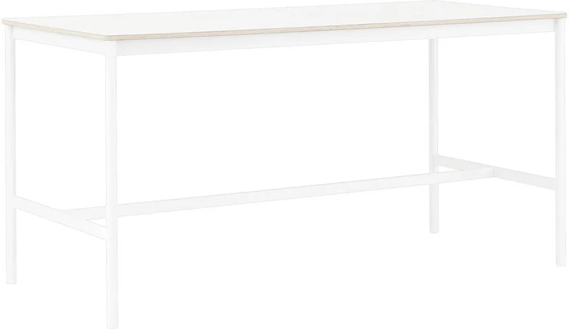Table haute en contreplaqué stratifié blanche 85 x 190 x 95 cm Base - Muuto