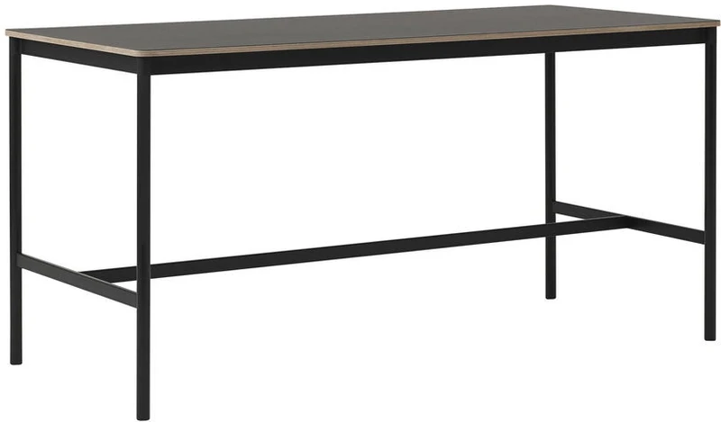 Table haute en linoléum noire contreplaqué 85 x 190 x 95 cm Base - Muuto