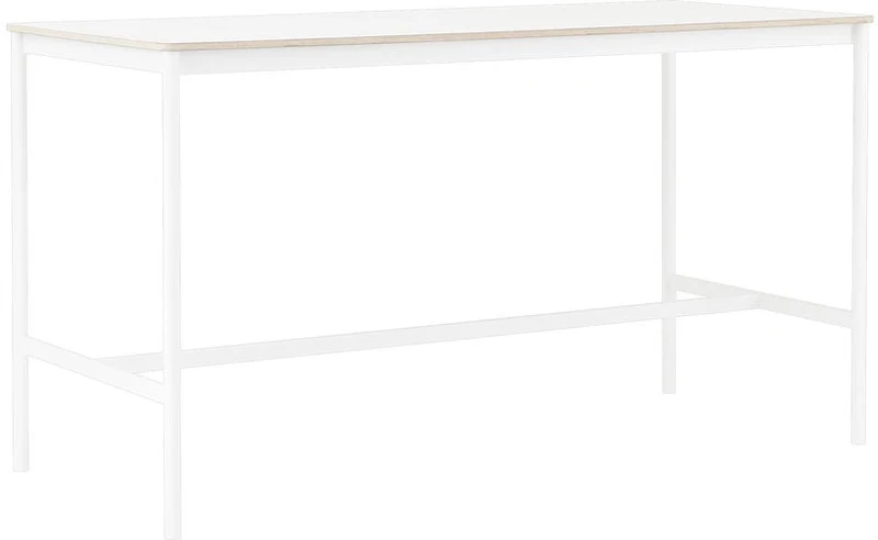 Table haute en contreplaqué stratifié blanche 85 x 190 x 105 cm Base - Muuto