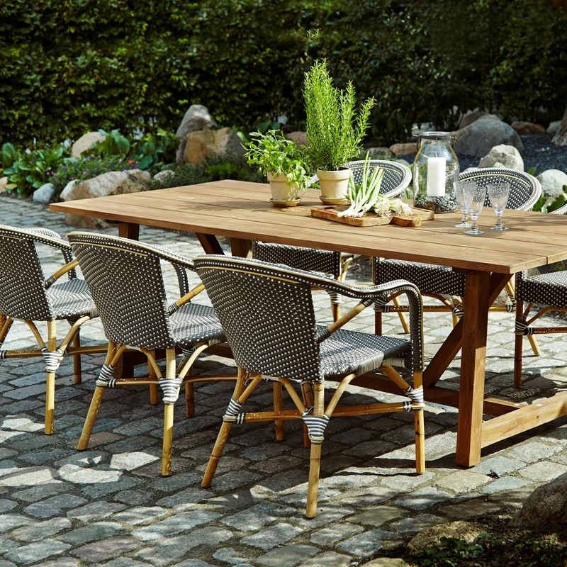 Chaise de jardin avec accoudoirs bistrot blanche Madeleine - Sika Design