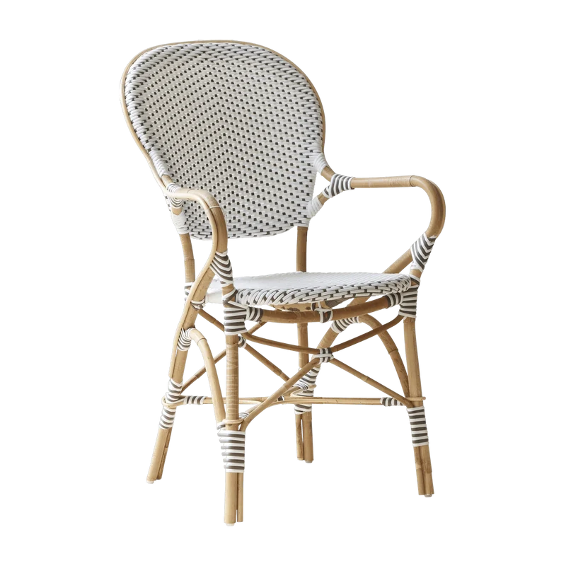 Chaise de jardin avec accoudoir bistrot blanc Isabelle - Sika Design
