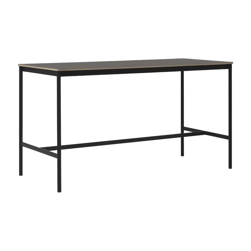 Table haute en linoléum noire contreplaqué 85 x 190 x 105 cm Base - Muuto