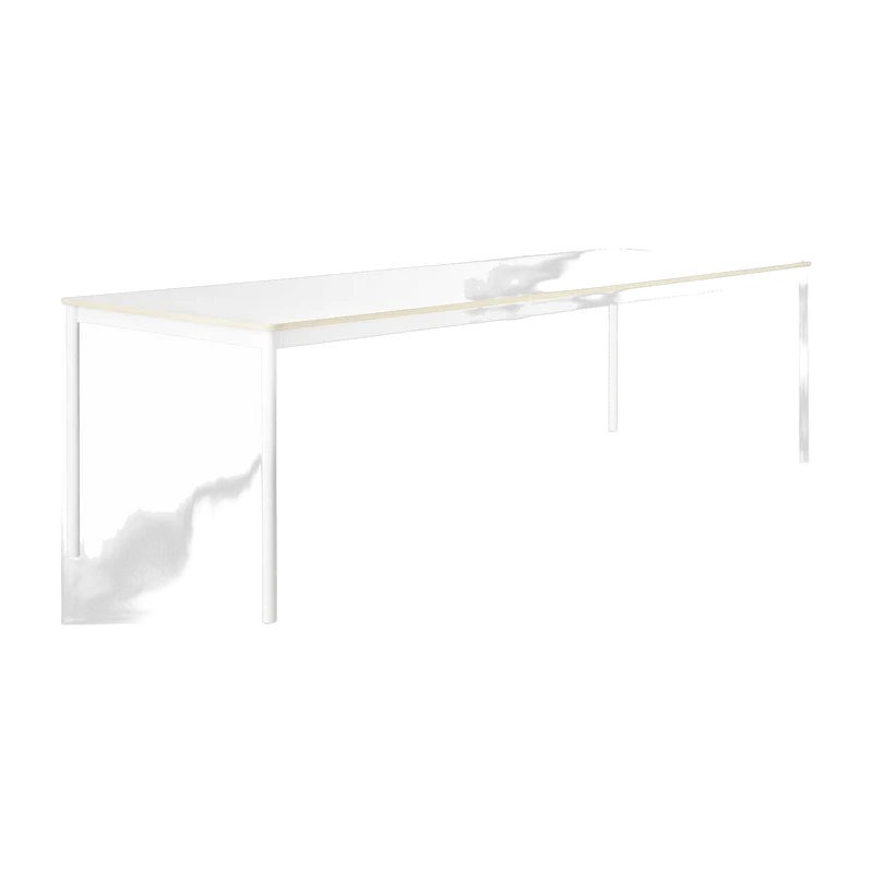Table 140 cm blanche et bois piétement blanc Base - Muuto