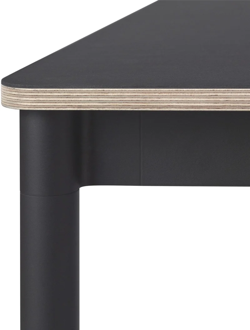 Table 140 cm noire et bois piétement noir Base - Muuto