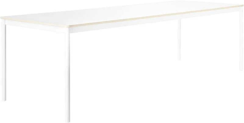 Table blanche bords en bois 190 cm Base - Muuto