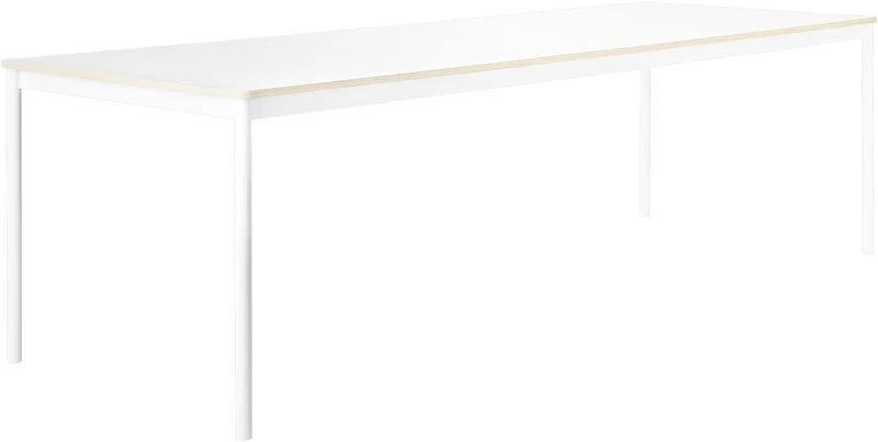 Table blanche bords en bois 160 cm Base - Muuto