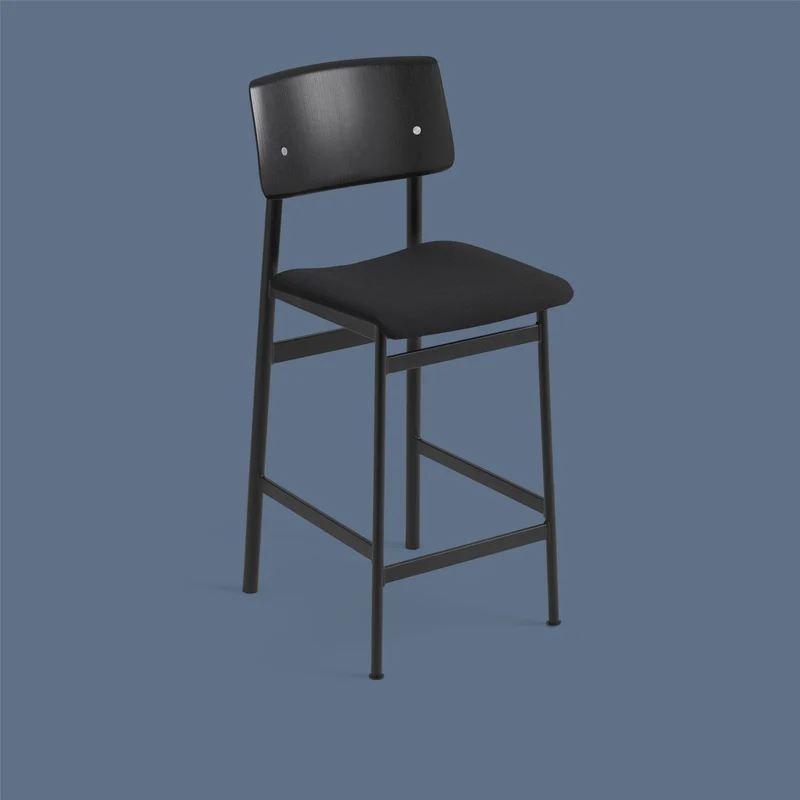 Tabouret de bar en chêne noir et noir 65 cm Loft - Muuto
