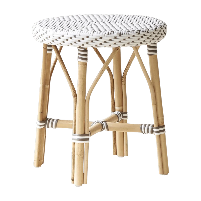 Tabouret en rotin blanc 46 cm Simone - Sika Design
