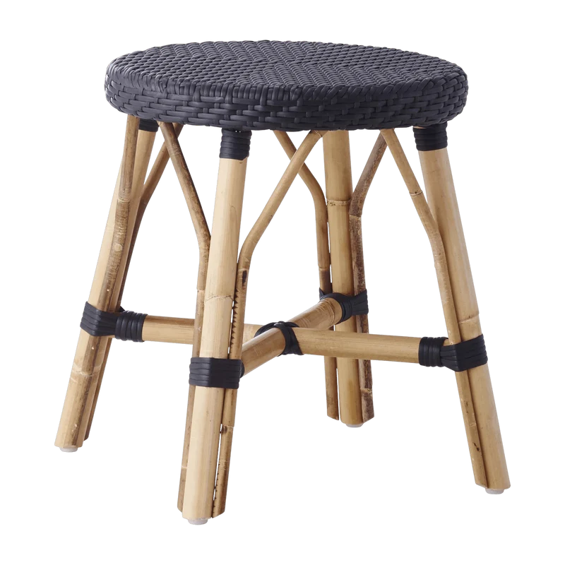 Tabouret en rotin noir 46 cm Simone - Sika Design