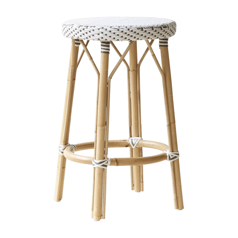 Tabouret en rotin blanc 68 cm Simone - Sika Design
