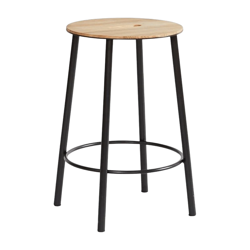 Tabouret rond noir 50 cm Adam - Frama