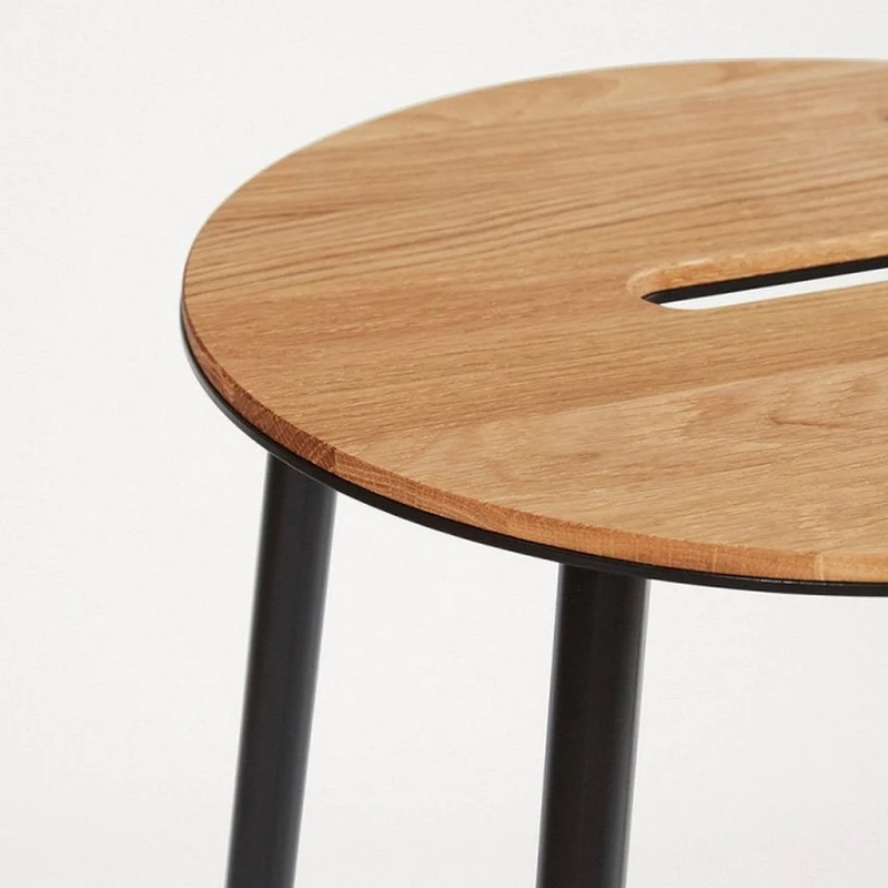 Tabouret rond noir 50 cm Adam - Frama
