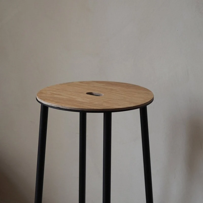 Tabouret rond noir 50 cm Adam - Frama