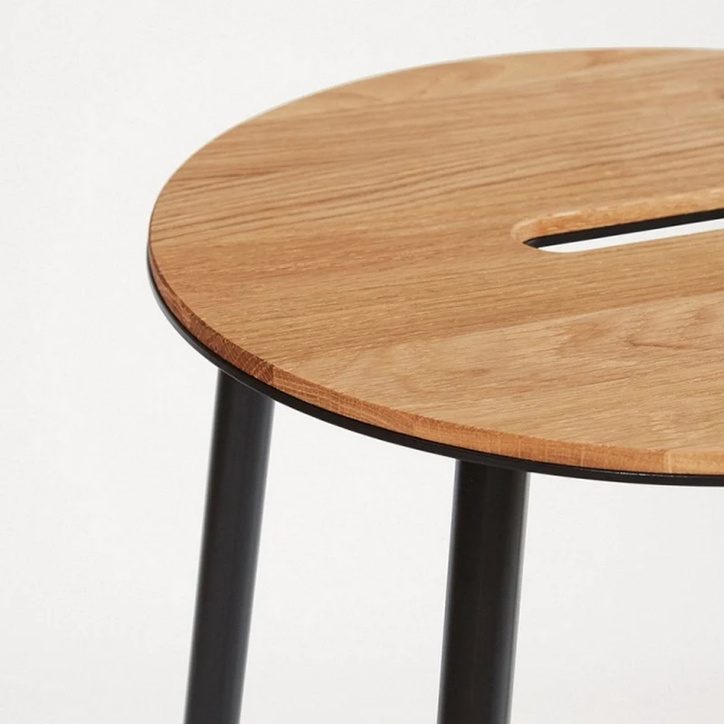 Tabouret rond noir 76 cm Adam - Frama