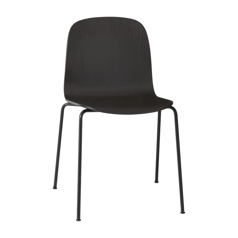 Chaise noire piétement tubes Visu - Muuto