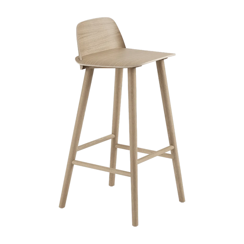 Tabouret de bar 75 cm en chêne naturel Nerd - Muuto